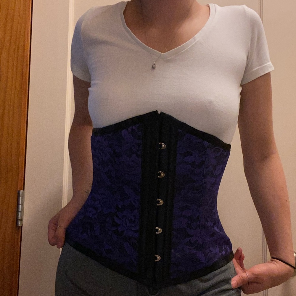 Hoss Purple Lace Under Bust Corset Top